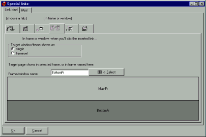 Special link window